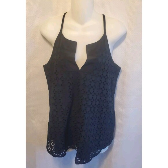 Athleta Sleeveless Lace Lined Razorback Blouse Sz S Tank Top Boho Office Summer - Picture 1 of 10